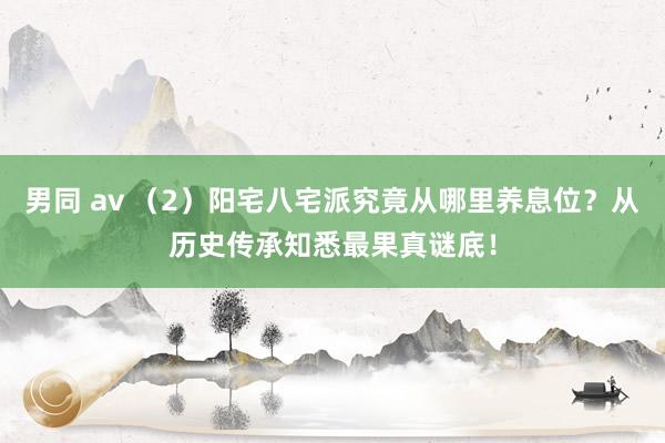 男同 av （2）阳宅八宅派究竟从哪里养息位？从历史传承知悉最果真谜底！