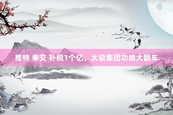 推特 拳交 补税1个亿，太极集团功绩大翻车